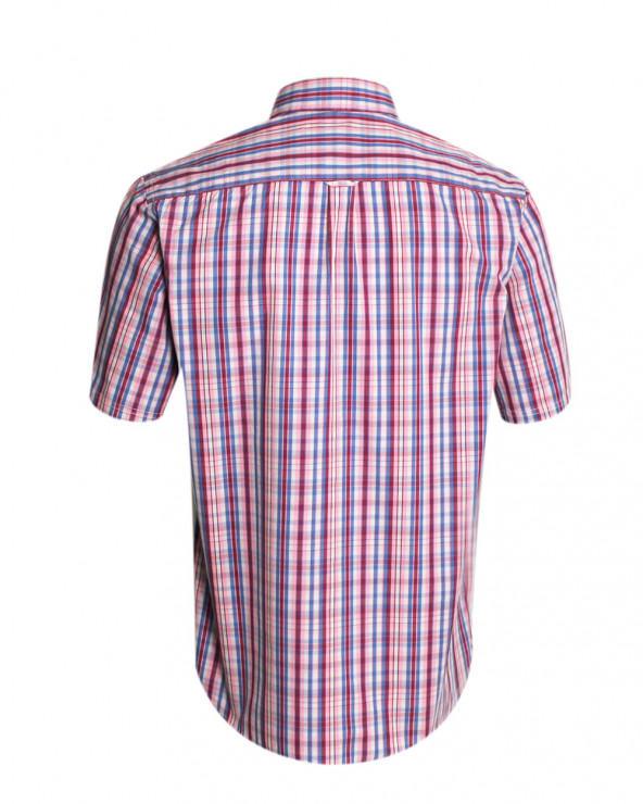 Dos de la chemise Tang Otago rose à carreaux pour homme