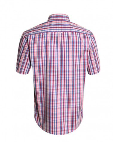 Dos de la chemise Tang Otago rose à carreaux pour homme