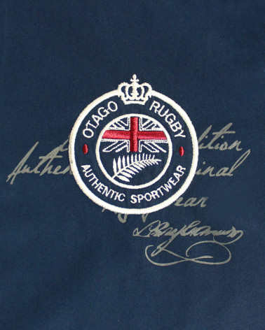 Ensemble sérigraphié et brodé côté coeur de la chemise 2 Lions Otago bleu marine pour homme