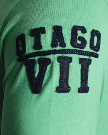 Ensemble coupé-cousu sur la manche droite du tee-shirt Walter Otago vert clair manches longues