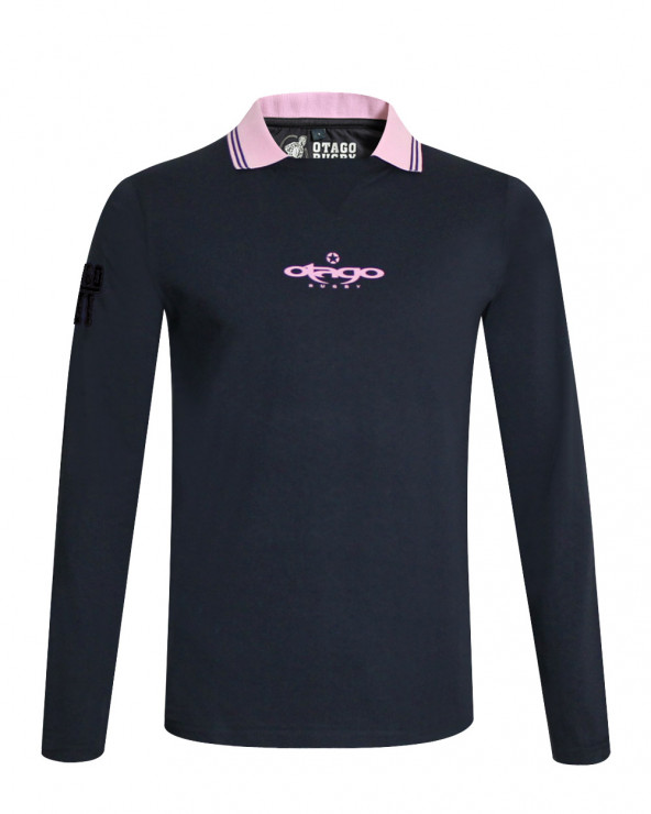 Tee-shirt Walter Otago rugby marine manches longues pour homme