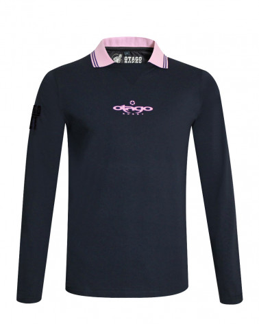 Tee-shirt Walter Otago rugby marine manches longues pour homme