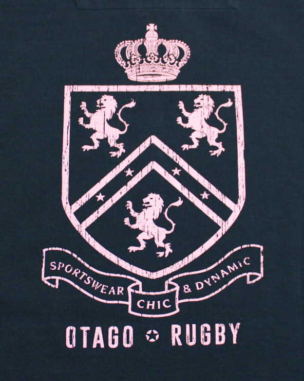 Sérigraphie au dos du tee-shirt Tchatck Otago marine manches longues