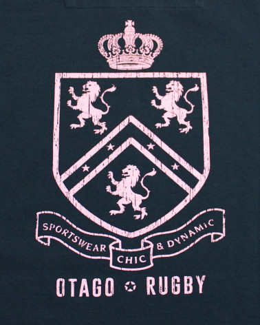 Sérigraphie au dos du tee-shirt Tchatck Otago marine manches longues