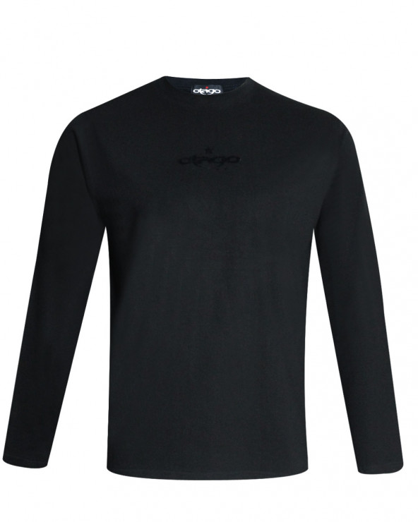 Flocage feutrine noire sur le devant du tee-shirt Mask feutrine manches longues Otago noir pour homme