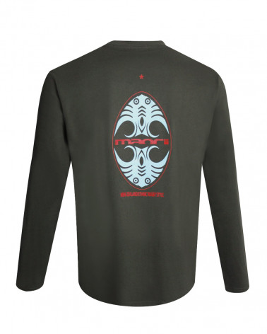 Tee shirt BALLON Otago rugby manches longues kaki pour homme