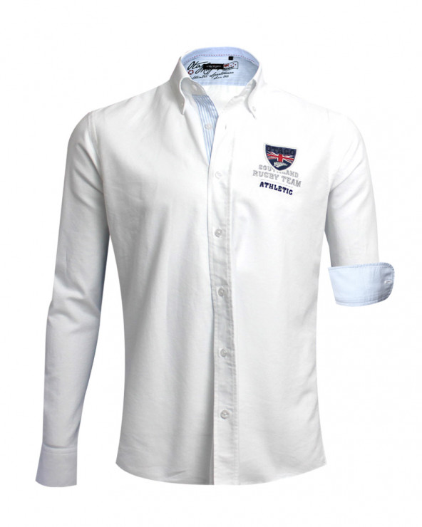 Chemise manches longues Artax Otago rugby blanche homme