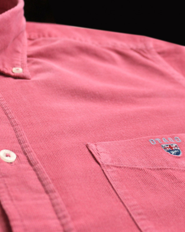 Détail produit de la chemise Velours Otago blush pour homme