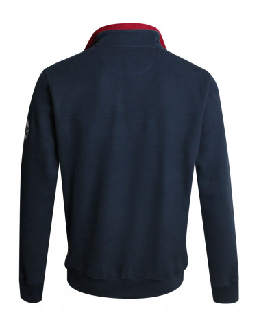 Dos du sweat 24SW6 col zip Otago bleu marine pour homme