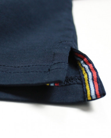 patte d'ouverture latérale en bas du Polo homme manches longues TAGO Otago rugby marine
