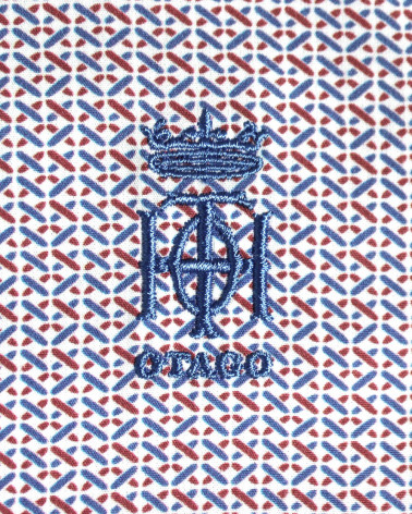 Broderie côté coeur de la chemise 201 Otago bleu marine pour homme