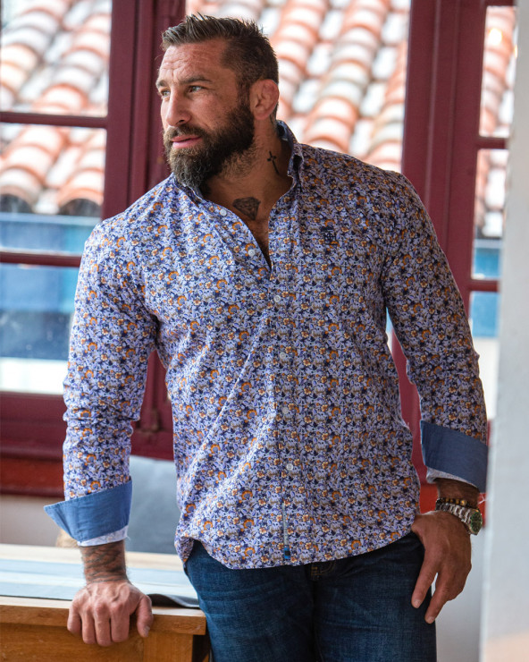 Chemise 210 manches longues Otago rugby multicolore à motifs homme