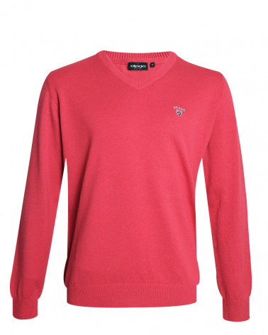 face du Pull col V homme CARBUN Otago marsala