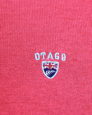 broderie du Pull col V homme CARBUN Otago marsala