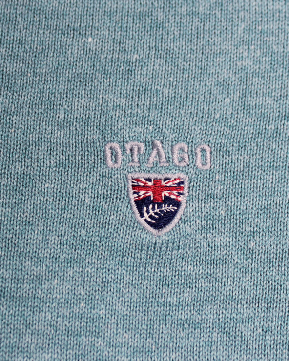 broderie du Pull col V pour homme CARBUN Otago vert clair