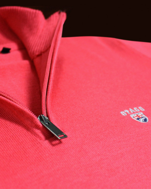 détail du Pull col zip homme CARBUN Otago marsala