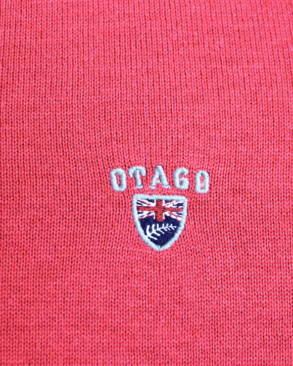 broderie du Pull col zip homme CARBUN Otago marsala