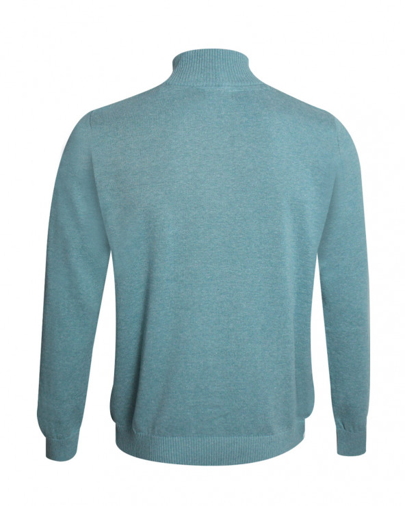 dos du Pull col zip homme CARBUN Otago vert clair