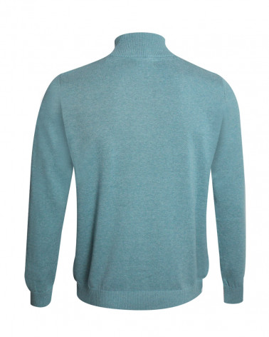 dos du Pull col zip homme CARBUN Otago vert clair