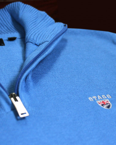 détail du Pull col zip homme CARBUN Otago bleu ocean