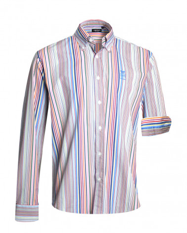 Chemise manches longues 277 Otago rayée multicolore pour homme