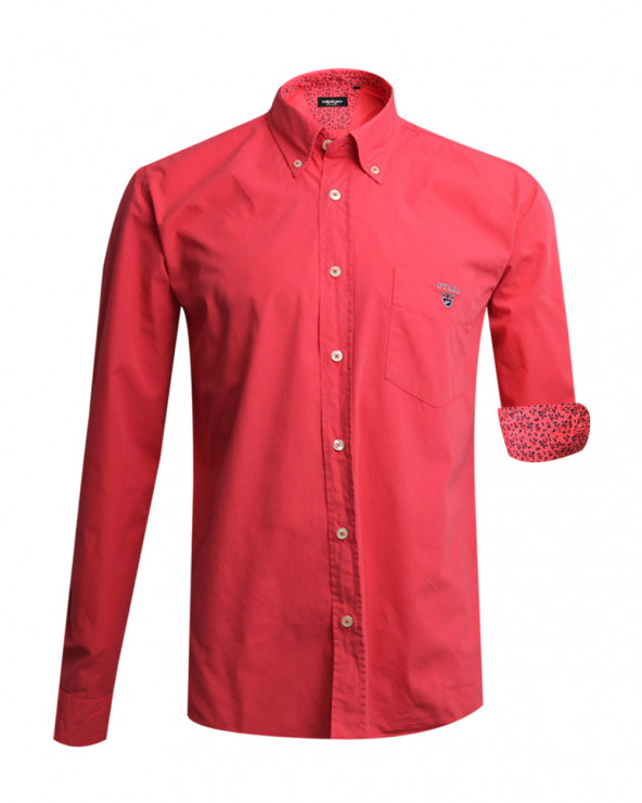 chemise manches longues Otago Pretin Buenos Aires corail homme