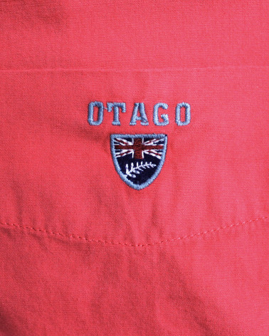 Broderie côté coeur de la chemise Pretin Buenos aires Otago corail pour homme