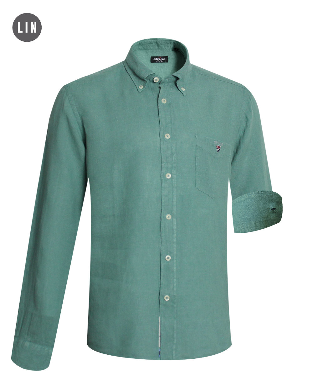 Chemise LIN BUENOS AIRES Manches Longues Otago jade pour Homme