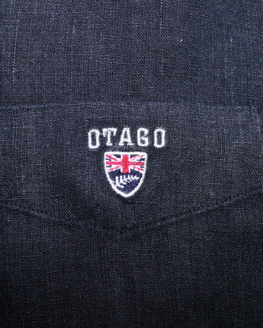 Broderie côté coeur de la chemise LIN BUENOS AIRES Otago marine homme