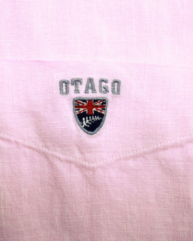 Broderie côté coeur de la chemise Lin Buenos aires Otago rose pour homme