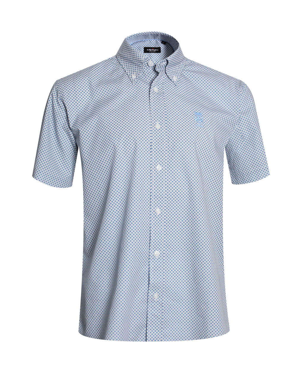 Chemise manches courtes 147 Otago rugby bleu à motifs pour homme