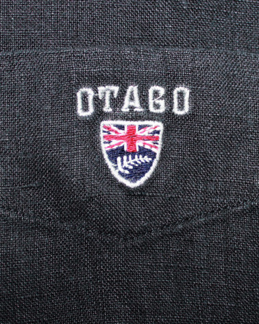 Broderie côté coeur de la chemise lin Bueno aires Otago gris foncé