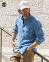 Chemise LIN BUENOS AIRES Manches Longues Otago bleu Gorona pour Homme