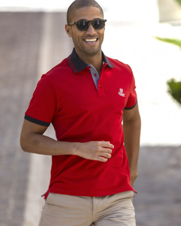 Polo manches courtes Griffax Otago rugby rouge pour homme