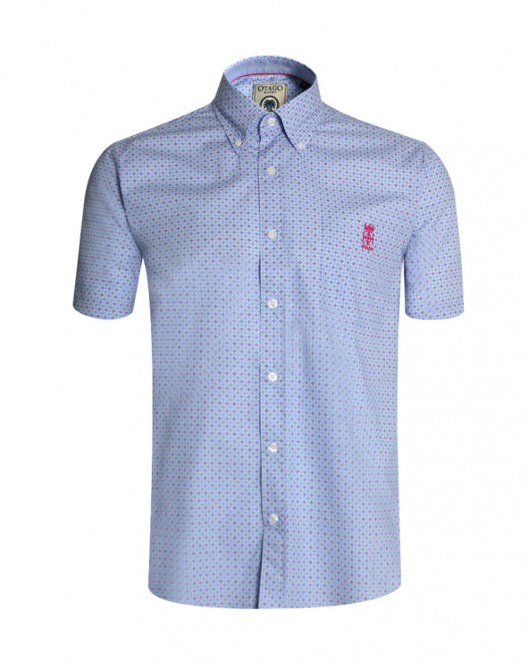 Chemise 110 manches courtes Otago rugby bleu ciel Homme