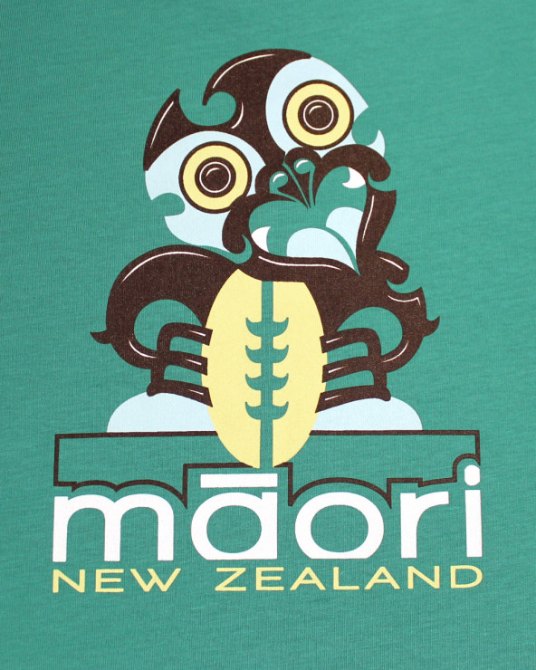 Visuel dos sérigraphié du Tee-shirt Haast Otago rugby green gemstone coton Bio pour homme