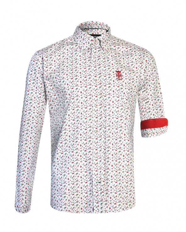 Chemise manches longues Bahia pour homme Otago rugby blanche à motifs