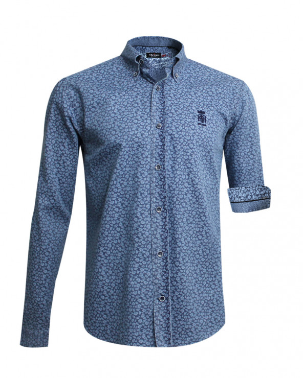 Chemise manches longues Cota Otago rugby jean bleu pour homme