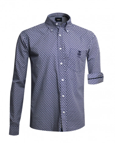 Chemise manches longues Lurin Otago rugby marine blanc pour homme