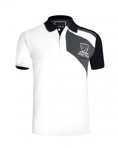 Polo Flashpiké Otago rugby manches courtes écru pour homme