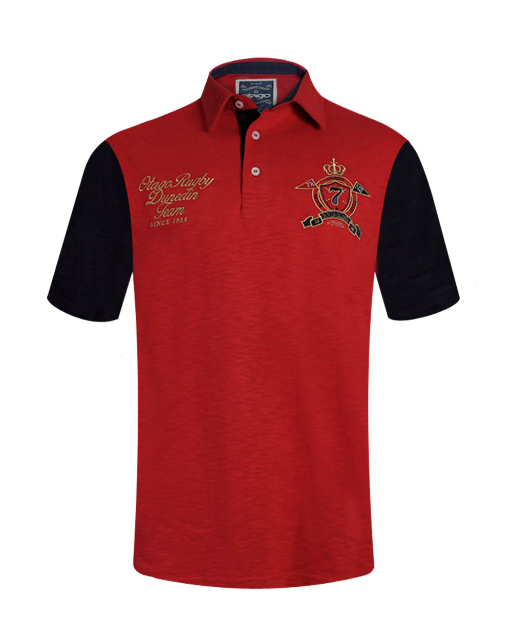 Polo manches courtes DELSOL Otago rugby rouge pour homme