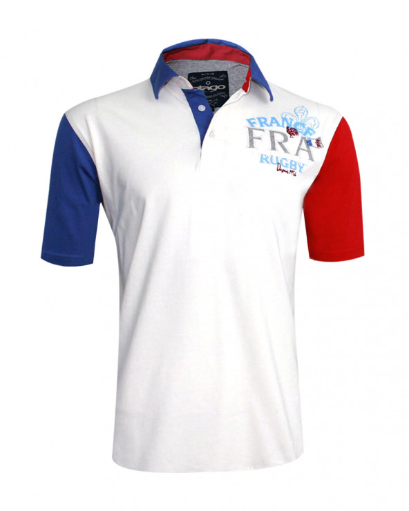 Polo manches courtes pour homme French Otago rugby écru