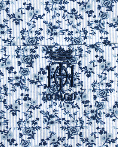 Broderie côté coeur de la chemise 112 Otago bleu ciel pour homme