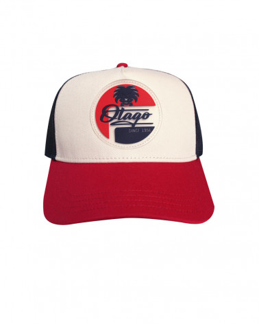 Casquette Silcap Otago rugby écru rouge et marine de face