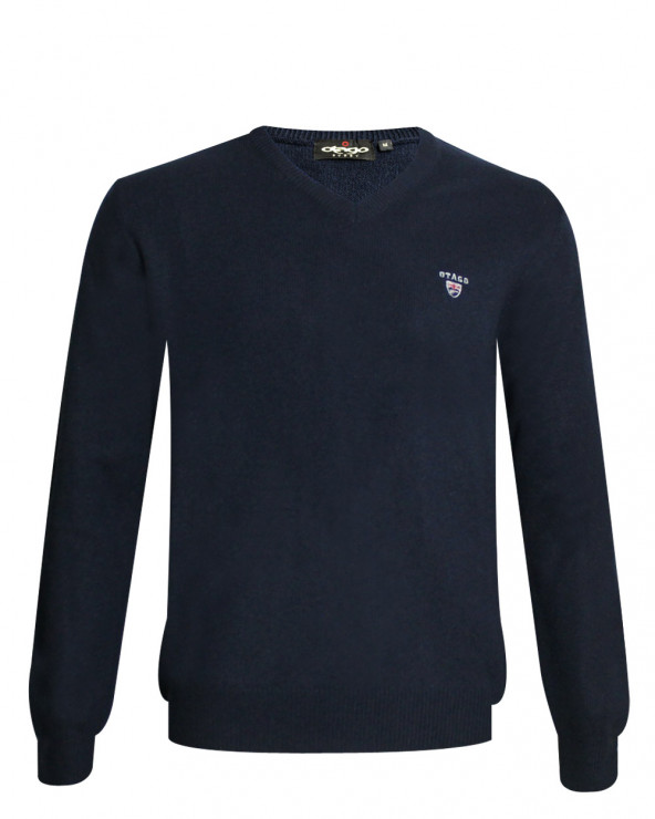 Pull Buenos Aires col V Otago bleu marine pour homme