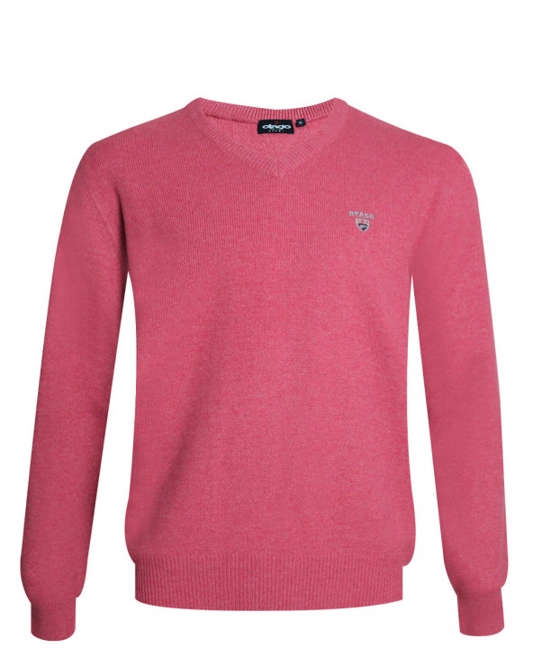 Pull Buenos Aires col V Otago rugby rose marsala pour homme