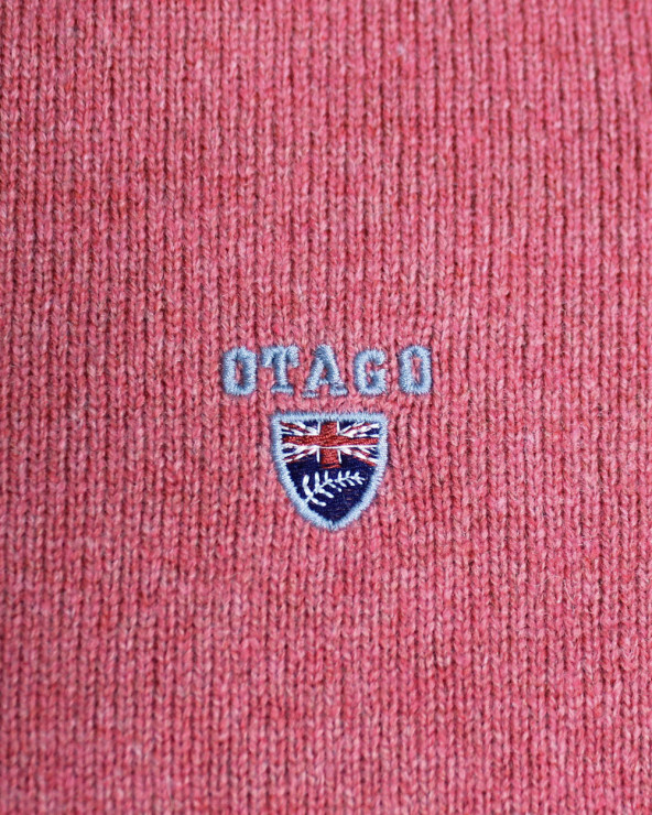 broderie du Pull Buenos Aires col V Otago rugby rose marsala pour homme
