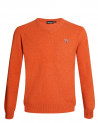 Pull Buenos Aires col V Otago orange pour homme