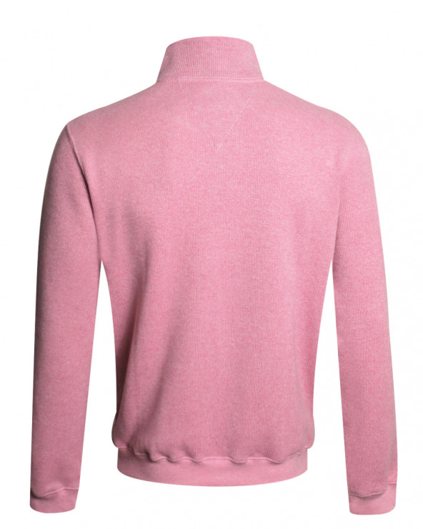 dos du Sweat homme col zip 24SW7 Otago rugby rose