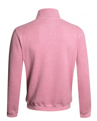 dos du Sweat homme col zip 24SW7 Otago rugby rose